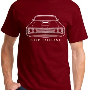 1968 Ford Fairlane Classic Front End Profile Design Tshirt