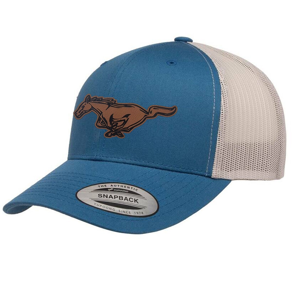 Ford Mustang Running Horse Leather Patch Trucker Hat - Etsy
