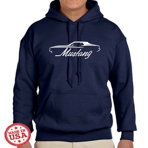 1973 Ford Mustang Coupe Classic Outline Design Hoodie Sweatshirt
