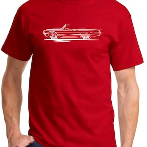 1964 1965 1966 Ford Thunderbird Convertible Redline Design Tshirt