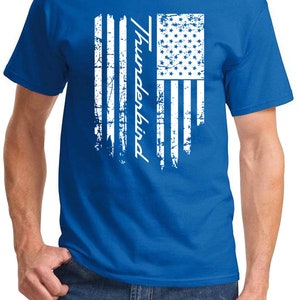 1955-2005 Ford Thunderbird Patriotic Flag Design Tshirt