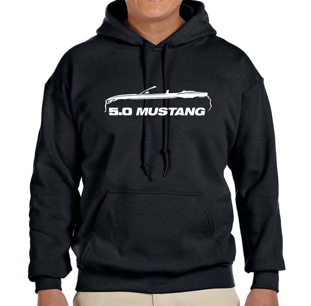 2015-20 Ford Mustang 5.0 Convertible Classic Outline Design Hoodie Sweatshirt