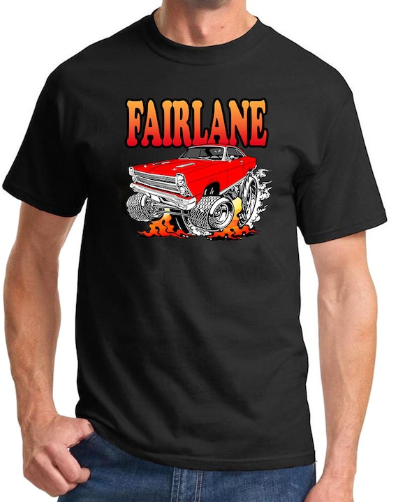 1968 Ford Fairlane Classic Muscle Car T-Shirt - American Vintage Car Design, Heavy Cotton Tee