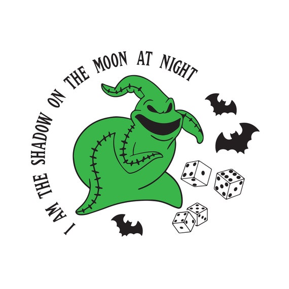 Oogie Boogie Shadow on the Moon Dice Silhouettes Digital Etsy