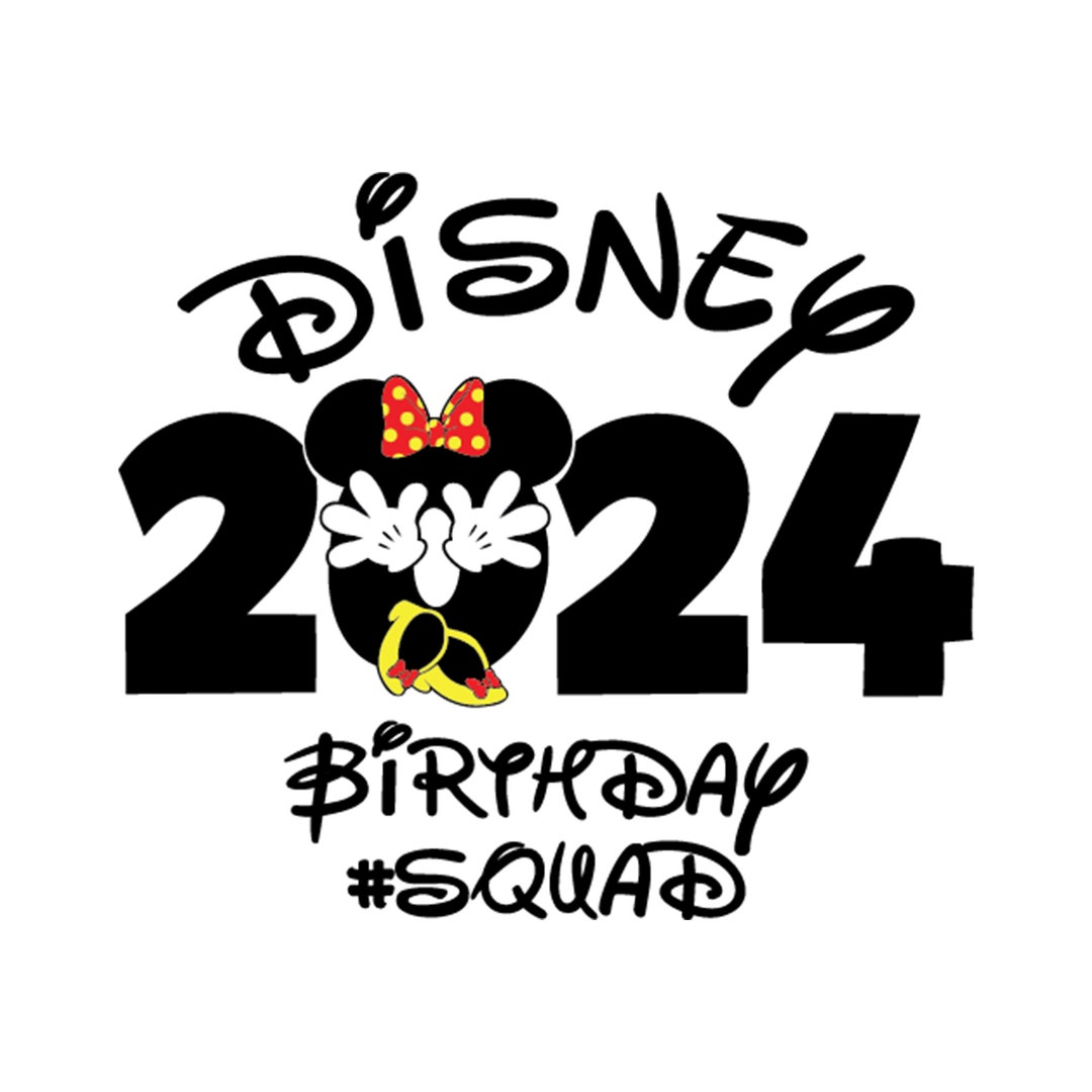 2024 Minnie Mouse, Birthday Squad, Family Vacation Color Digital