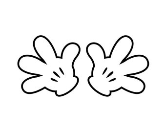 Mickey Mouse Gloves 2 Outline Digital Download Svg Png - Etsy Denmark