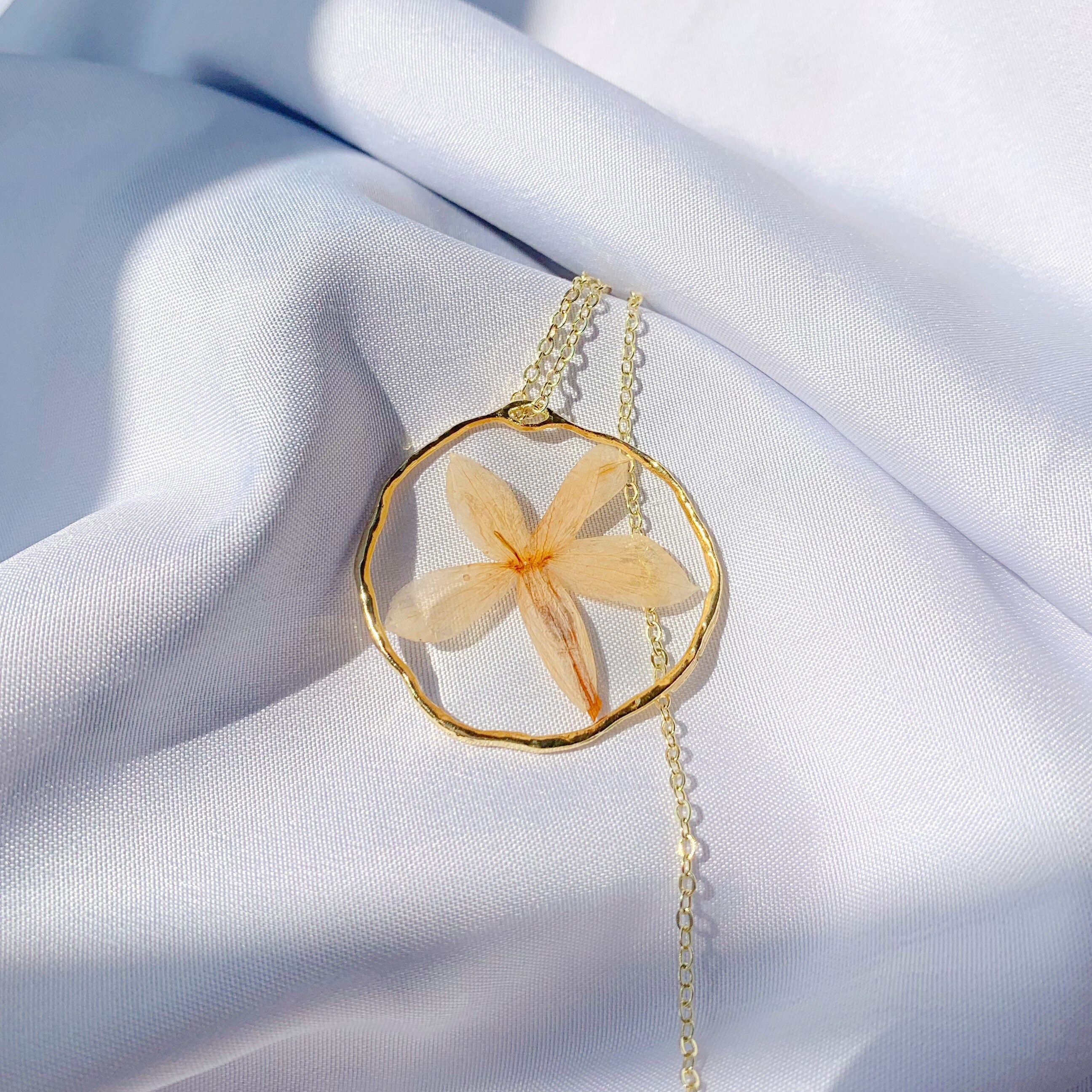 Jasmine Flower Necklace Pressed Jasmine Flower Necklace Etsy