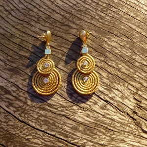 Vegetable Gold Earrings - Capim Dourado