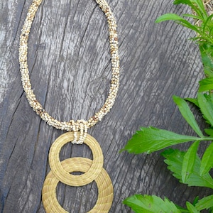 Handmade Plant Gold Necklace - Capim Dourado -