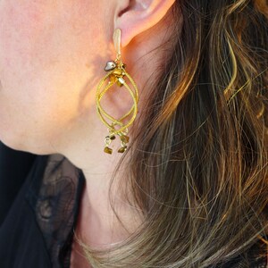 Vegan Gold Earrings- Capim Dourado- Made Hand