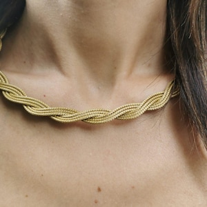 Braided Plant Gold Necklace - Capim Dourado