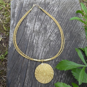Handmade Plant Gold Necklace - Capim Dourado -