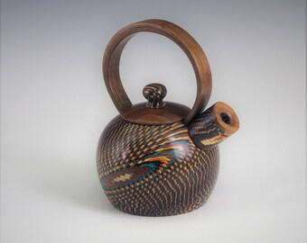 Dizzy wooden tea kettle, teapot