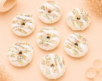 Handmade Donut Bath Bomb | Bubblegum Scent, Edible Sprinkles