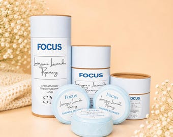 Focus Aromatherapy Shower Steamers | Lemongrass, Lavender, Rosemary Scents | Gift Box