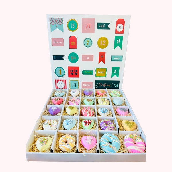 Bath Bomb Advent Calender | Advent Calender | Christmas | Gift Idea | Pamper | Relax | Bath Bombs | Heart | Christmas Treat | Treat Box