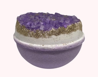 Amethyst Geode Bath Bomb | Large Bath Bomb | Rock | Crystal Bath Bomb | Gift | Christmas | Self-Care | Amethyst | Bath Bombs | Bath Bomb