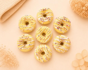 Handmade Lemon Donut Bath Bomb with Edible Sprinkles