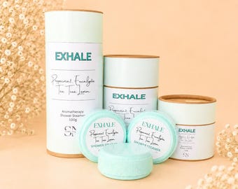 Exhale Aromatherapy Shower Steamer | Peppermint Eucalyptus Tea Tree Lemon Scent