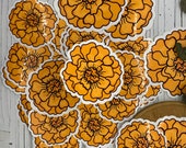 Mexican Marigold Sticker, the Cempasúchil or Flowers for Day of the Dead, Glossy Sticker
