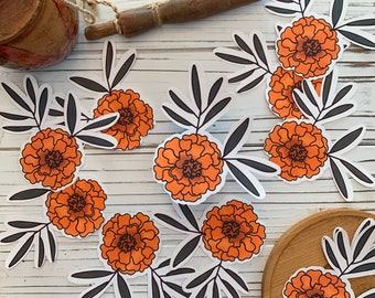 Marigold Handmade Sticker: Dia de Los Muertos Decor