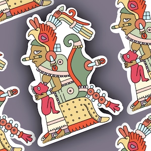 Xochiquetzal, Aztec Mother figure, Matte or Glossy Vinyl Sticker