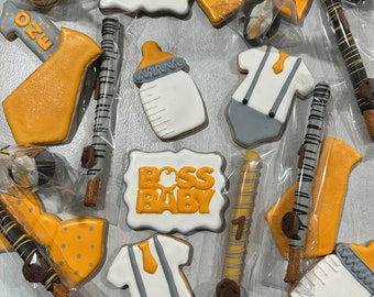 Boss Baby cookies, perfect for baby showers, birthdays and children parties