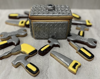 Father's day gift!  Cookie tool box filled with mini tool cookies (total 1 dozen, 6 inside, 6 separately).  No shipping outside MD, DC, VA