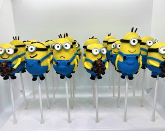 Please note: No shipping outside MD, DC, VA. Minion Cake Pops  Minimum order 1 dozen.