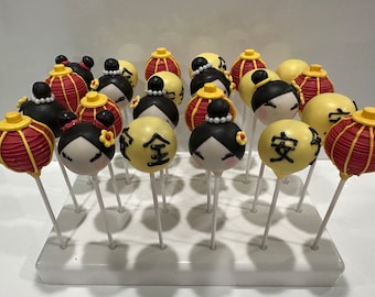 Asian inspired cake pops and lanterns