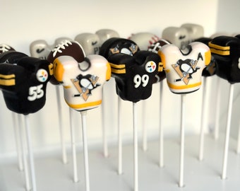 No shipping outside DMV.  Sports, football or hockey cake pops (any team!). Free shipping.  Sold by the dozen.