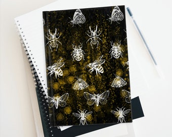 Beetles and Bees Journal - Nature-Inspired Notebook Creativity Self-Reflection Eco-Friendly, Unique Gift Nature Lovers, Whimsical Insect Art