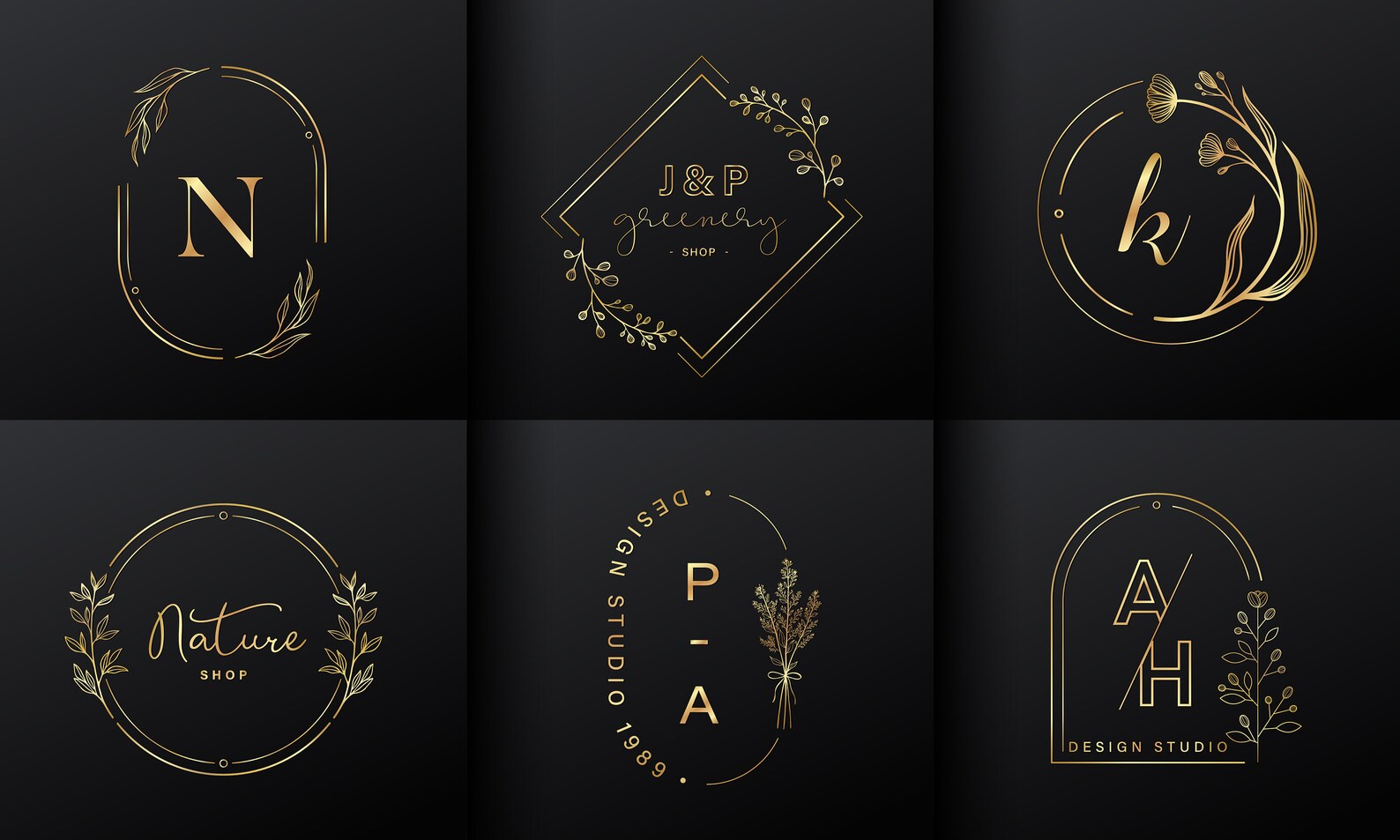 Custom gold foil logo Premade Gold foil logo retro logo Etsy