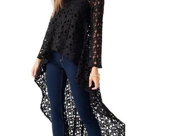 high low lace top