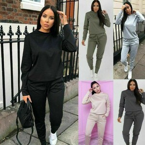 Womens loungewear Size 14 12 10 8 sweat suit 2 piece tracksuit Peach Black  Grey