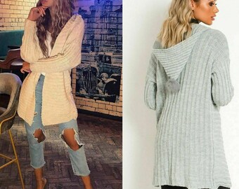 ladies hooded cardigan uk