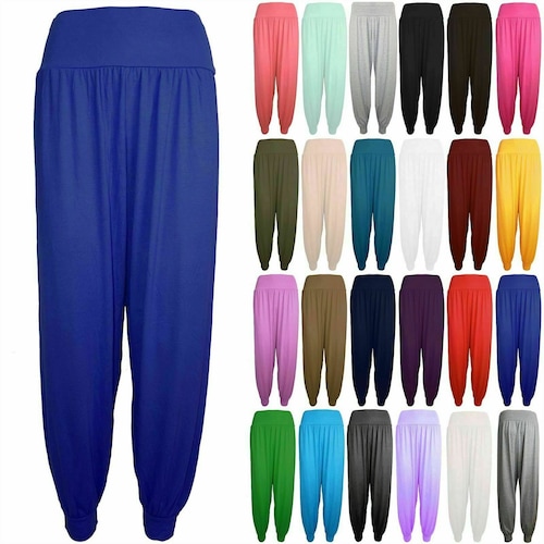 Women's Full Length Hareem Ali Baba Pants Ladies Baggy Harem Trouser Plus Size 8-26