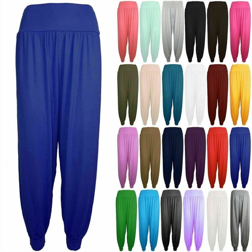 thumbnail image 2 of Women's 3/4 Length Hareem Baggy Trousers – Loose Fit Crop Pants, Multicolour, UK Made 2 of 4