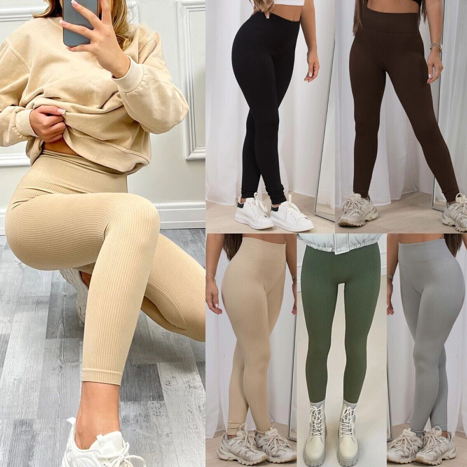 Womens Honeycomb Textured Back Gym Leggings