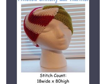 Tunisian Twisted Grinchy Ear Warmer pattern