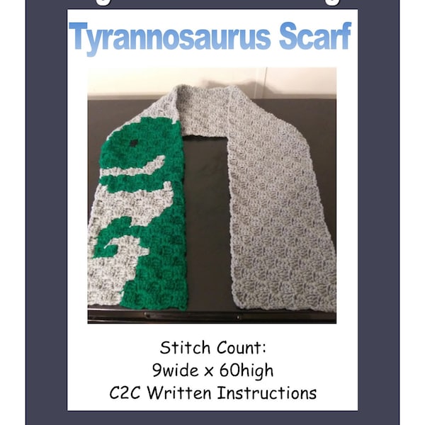 C2C Tyrannosaurus Scarf Pattern