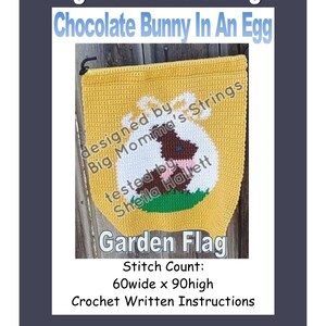 Chocolate Bunny In An Egg Garden Flag or Wall Hanging
