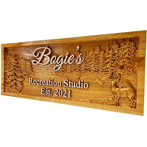 3D Lake Scenery House Sign Family Name Cabin Signs Carved Wooden Wedding Sign Last Name Established Father&#39;s Day Gift