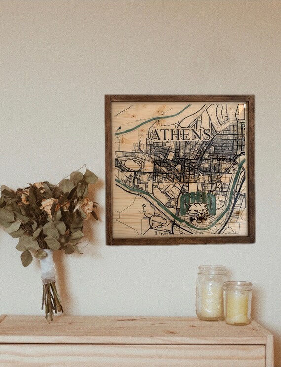 Custom Carved City Map Lake Custom Map Epoxy Wall Art Etsy