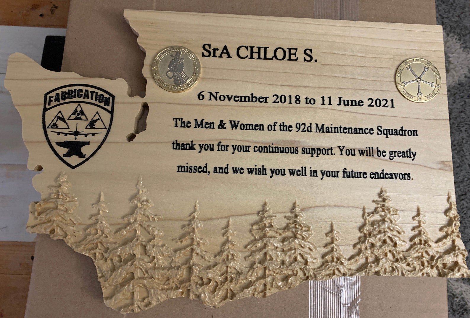 3D Going Away Plaque ANY STATE map Custom Plaque Military Etsy