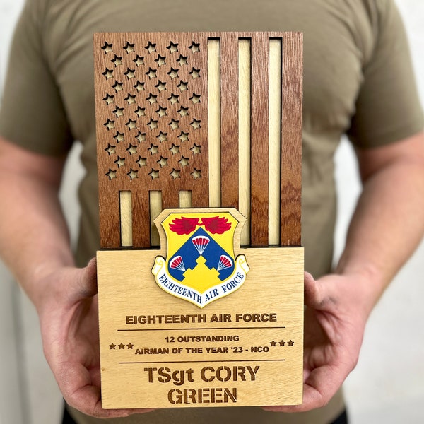 Customizable Any Logo Military Wooden Award Plaque: Promotion Gift