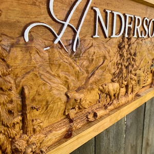 3D Personalized Mountain Scenery Wedding Sign Family Name Cabin Signs Carved Wooden Sign Last Name Established Father&#39;s Day Gift