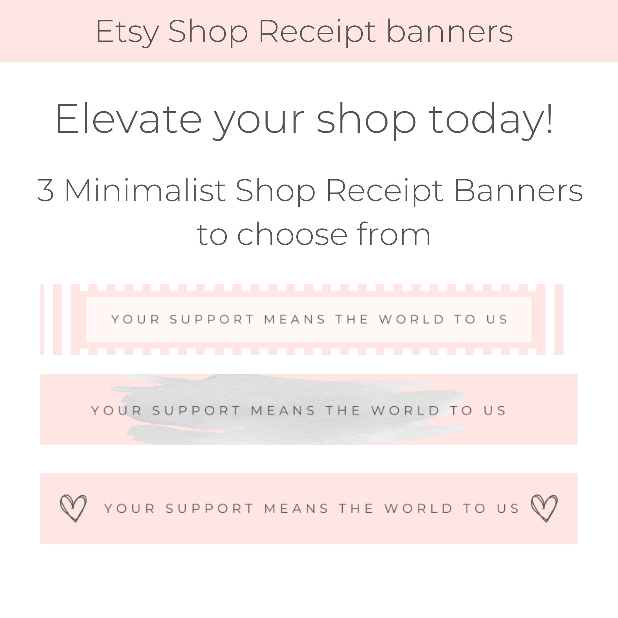 Digital Receipt Banners Etsy Shop Banner Etsy Shop Kit Etsy - Etsy ...