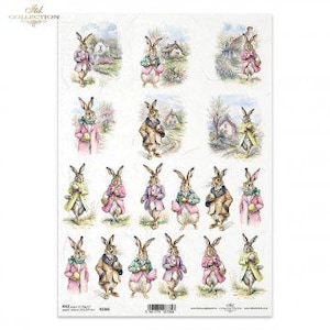 Osterhase R2366 822 Reispapier Decoupage  Faserpapier Motivpapier Serviettentechnik Decoupagepaper Scrapbook Papier
