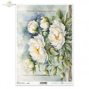 Fiori R2460 834 Carta di riso carta in fibra per decoupage motivo carta tovagliolo tecnica carta per decoupage carta per scrapbooking